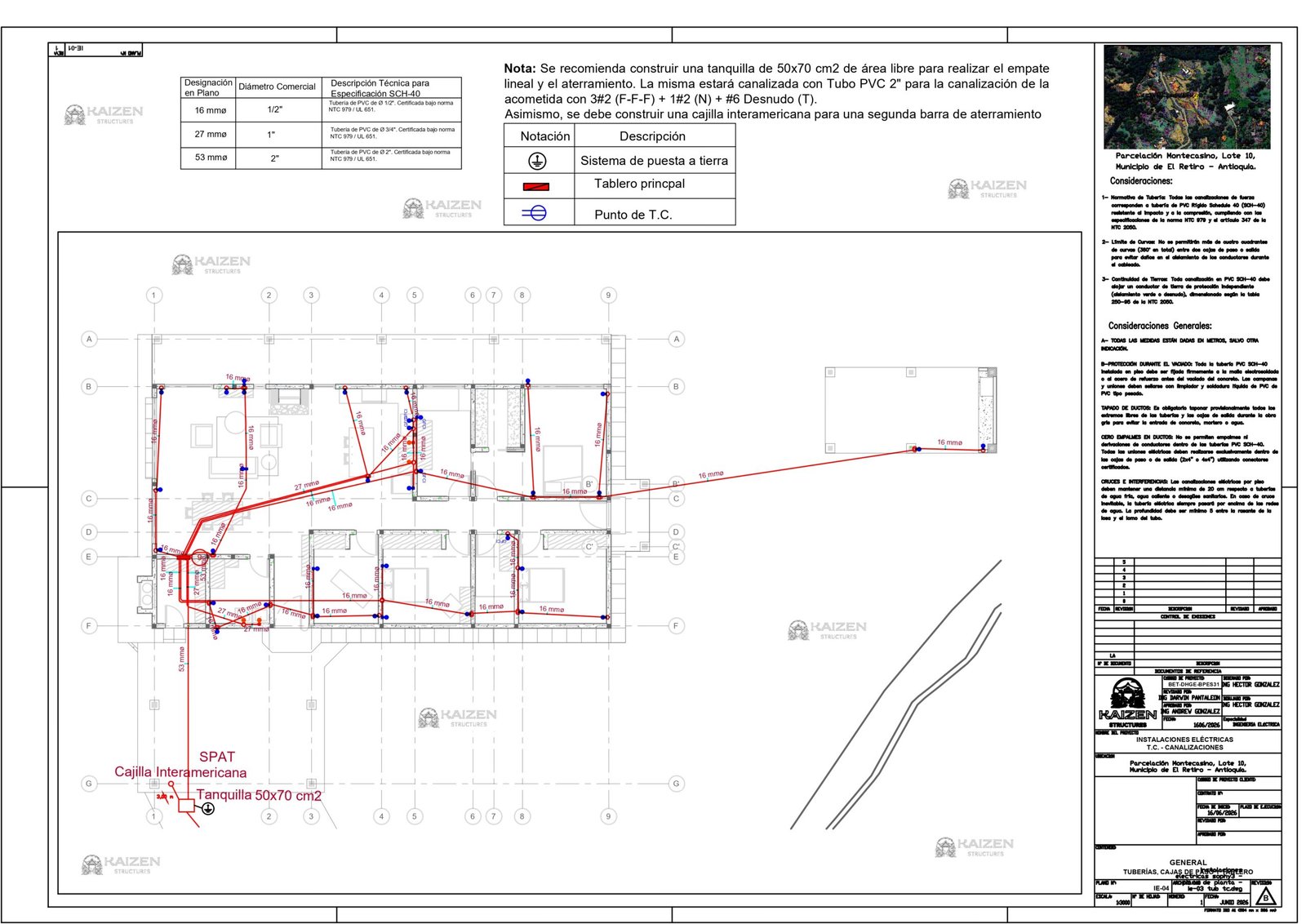 Plano IE-04 canalizaciones de tomacorrientes