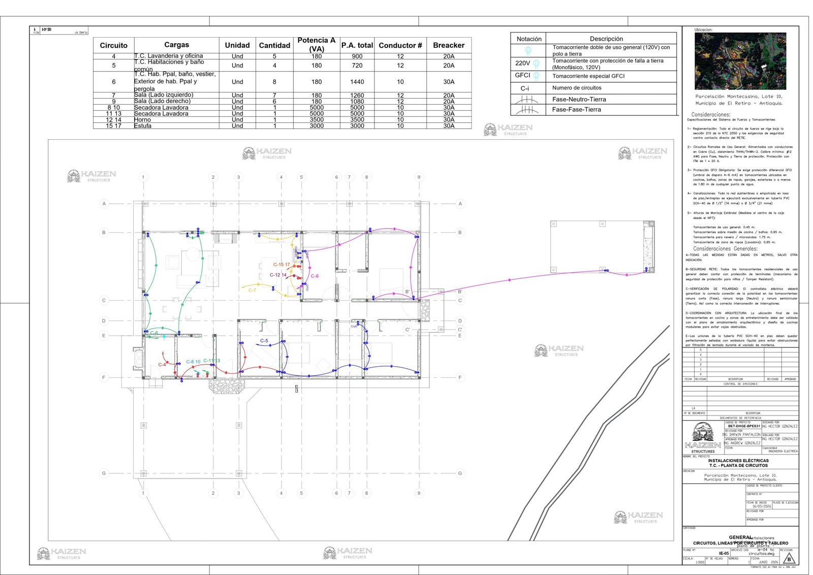 Plano IE-05 circuitos de tomacorrientes