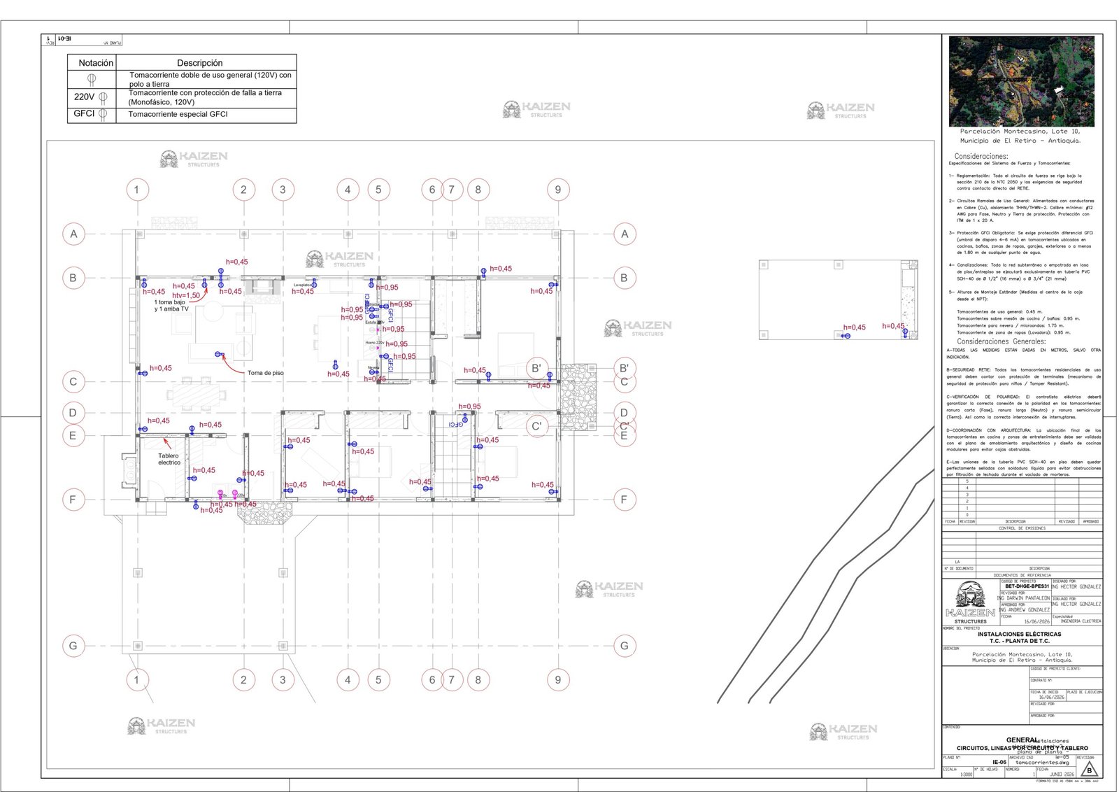 Plano IE-06 planta de tomacorrientes