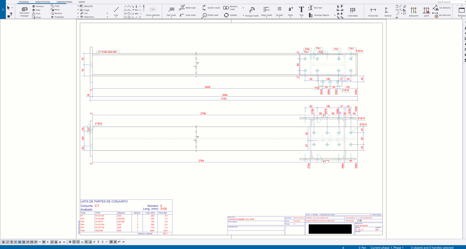 Plano de taller de conjunto