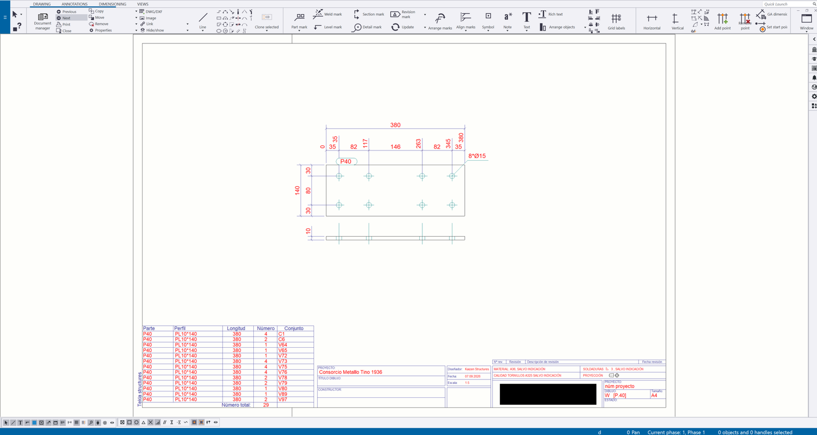 Plano de taller de pieza